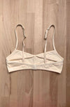 Soutien-gorge à plat, de dos, forme balconnet, lingerie confortable en coton bio